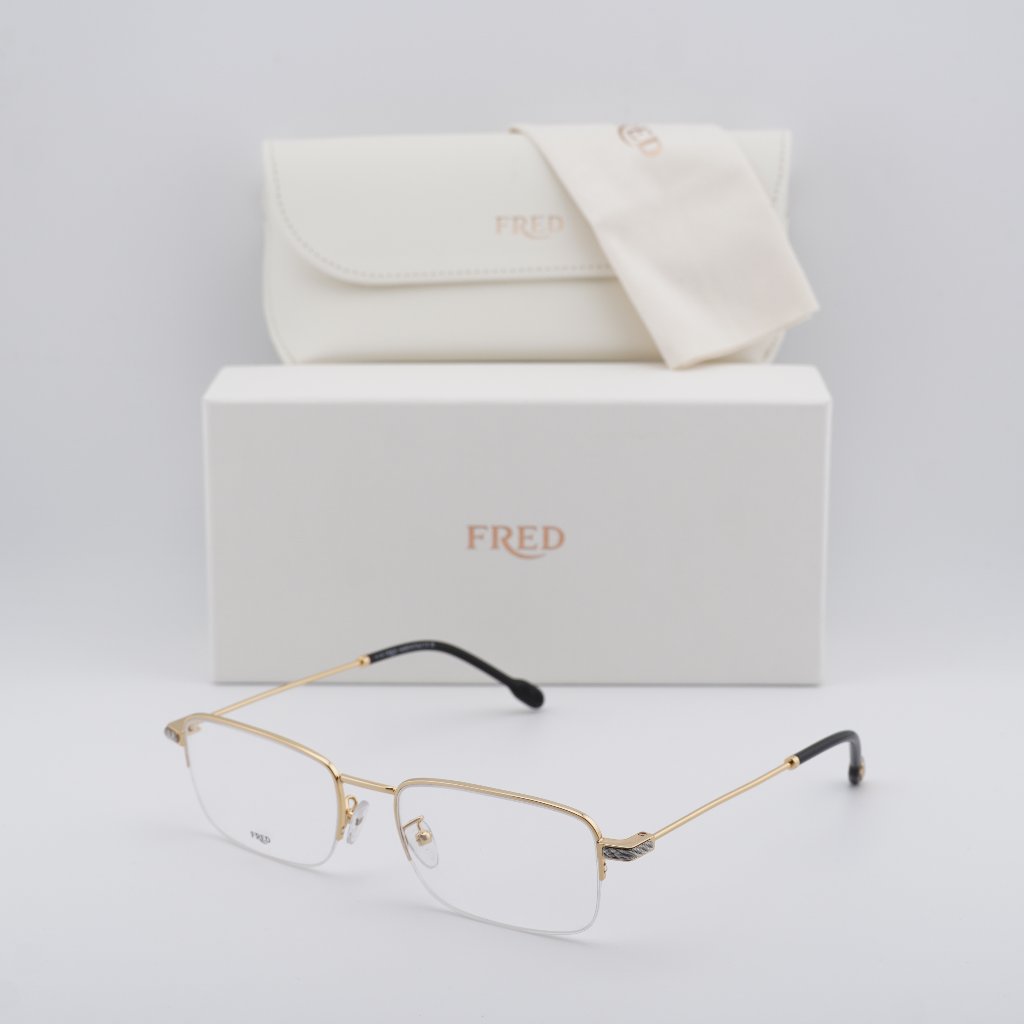 Fred Fg50007u 030 Rectangle 56mm Eyeglasses - Gold